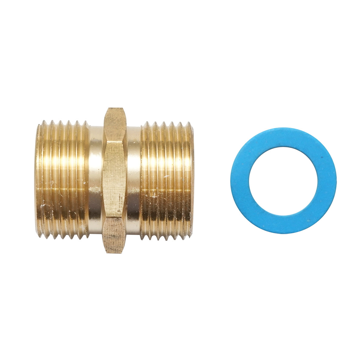 Flexible, corrugated stainless steel pipe adapter with DN16-3/4 sealing ring